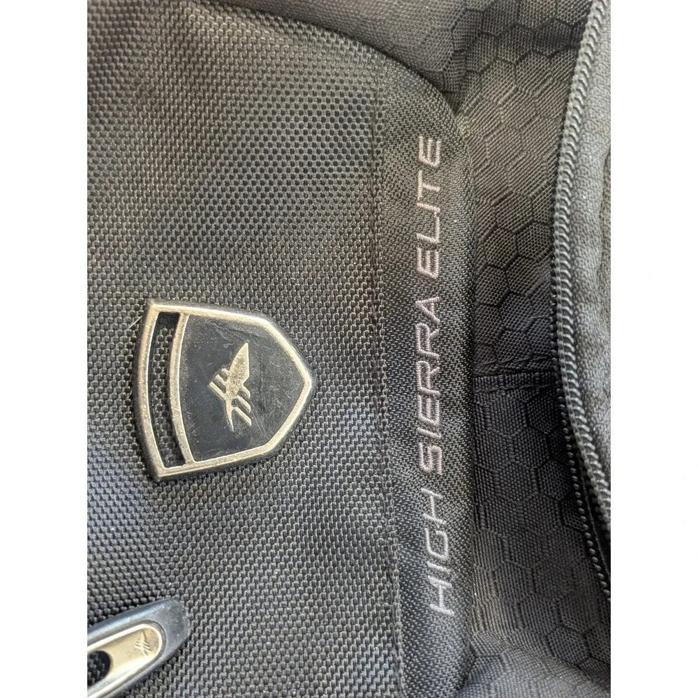 High Sierra Backpack Padded Black Book Travel Work School Camping Bag
